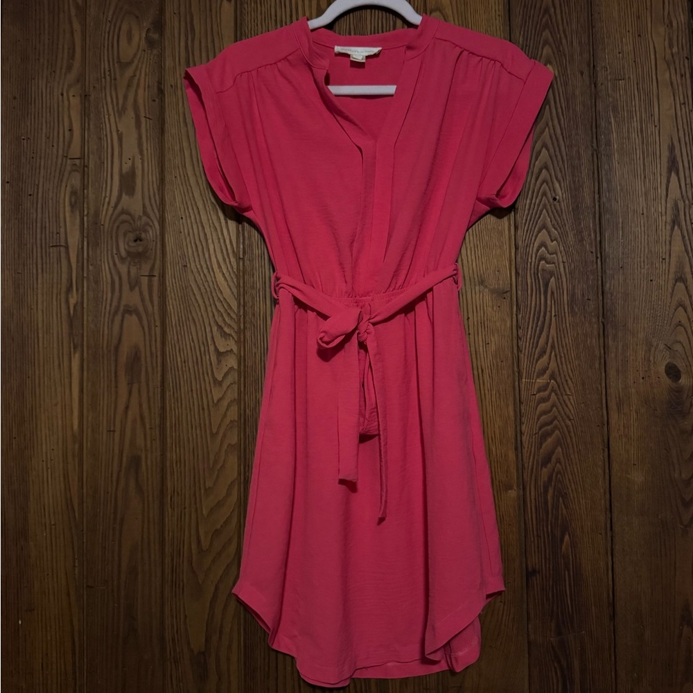Monteau Hot Pink Casual Shirt Dress